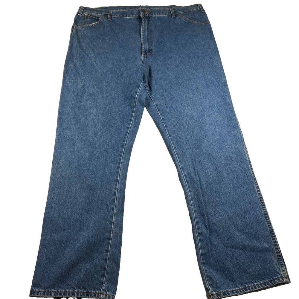Dickies Mens Regular Fit Jeans 42x34 Blue Denim Straight Leg Workwear Pants